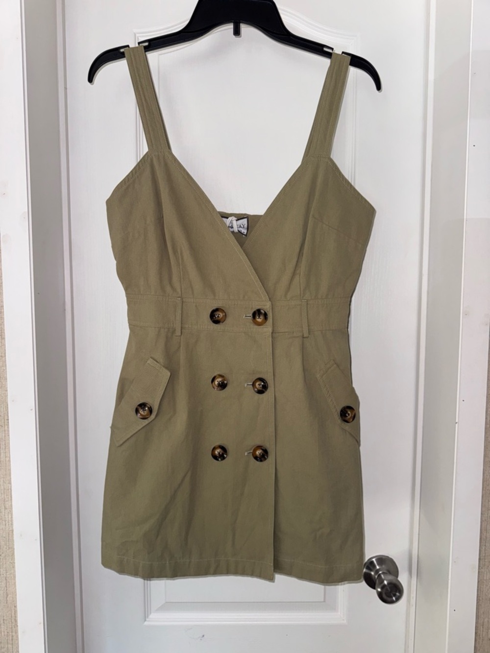 Run Away Olive Green button up Dress